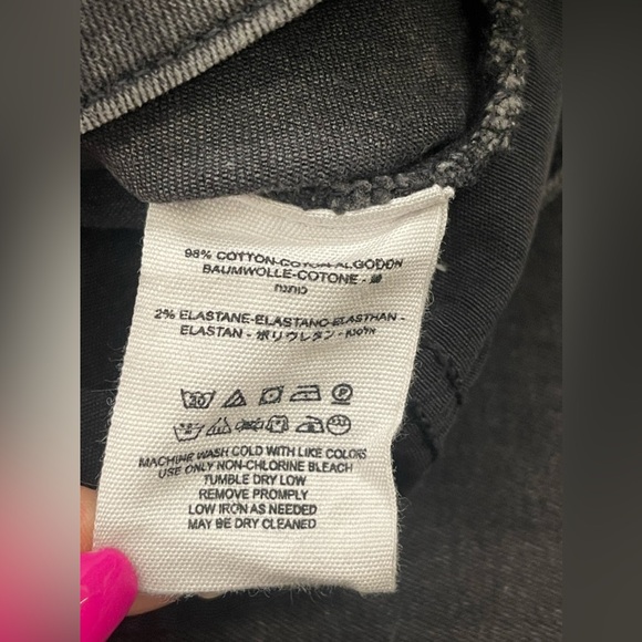 Free people distressed black denim size 29 - Picture 4 of 4